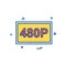 480p video icon design vector