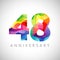 48th anniversary colored facet numbers