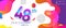 48th years anniversary logo, vector design birthday celebration with colorful geometric background and circles shape