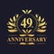 49th Anniversary Design, luxurious golden color 49 years Anniversary logo