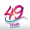 49th Years Anniversary celebration logo, birthday vector design