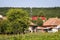 4G and 5G antennas in a village, between houses and heavy vegetation in rural Romania