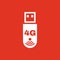 The 4g adapter icon. Transfer and connection, data, 4g symbol. UI. Web. Logo. Sign. Flat design. App. Stock