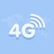 4G fast internet 3d sign in blue background and dotted world map illustration