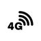 4G icon network coverage area simple flat style symbol