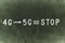 4G networks transitioning to 5G technologies, stop progress, technology progress concept