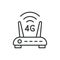 4g router icon line design. 4g, router, icon, mobile, wireless, internet, technology vector illustration. 4g router