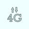 4g, signal, arrows color vector icon, vector illustration