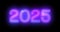 4K 2025 Happy New Year\\\'s Eve nightclub fluorescent neon sign background.