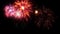 4K 3d animation pyrotechnic light show. Multi colored fireworks for holiday background such as New Year eve, Christmas.