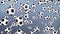 4K 3D Beautiful Soccer Flying Balls Slow Motion on Green Screen. Football 3d Animations.