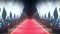 4k 3D red carpet, barriers with rope and stage lights animation