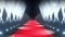 4k 3D red carpet and stage lights animation