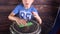 4k 50fps Child plays darbuka