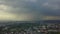 4K Aarial view of rain above city