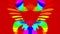 4k Abstract color Indian rainbow feather,neon energy background,lotus pattern.
