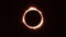 4k Abstract glowing flared solar eclipse with light rays over dark sky, seamlessly looping.