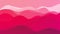 4k abstract looped fantastic background with waves. Liquid red gradient of paint with internal glow forms hills or peaks