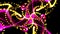 4k Abstract splash dots particle art lines,swirl curve flower petal background.