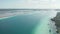 4k Aerial Amazing Overview of Boats Moving in the Lake of Seven Colors - Bacalar