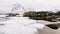4k aerial cinematic video footage in Norway ,Lofoten in winter time