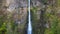 4K Aerial Drone Descend at Multnomah Falls Waterfall in Oregon, USA