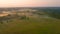 4K Aerial Drone Fly over Foggy Kentucky Farm