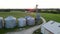 4K Aerial Drone Flyover of farm buildings in rural Kentucky, USA