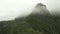 4K Aerial drone footage of Mountain rain forest with mist