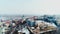 4K Aerial drone footage. Panorama of podil in kiev
