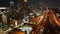 4K Aerial drone night footage of Atlanta skyline and highways and cars shot