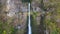 4K Aerial Drone Rise at Multnomah Falls Waterfall in Oregon, USA