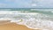 4k Aerial footage, boy playing on Tropical sea with beach wave