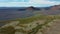 4k aerial footage of old dormant volcanoes in Eastern part of Iceland.