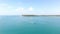 4K aerial footage, tropical sea with long tail boat