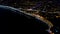 4K Aerial hyperlapse of Night Nice France promenade, Mediterranean Sea view. Night city aerial view.