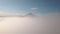 4K Aerial: Mount Agung Volcano view thru Clouds. 4K. Bali, Indonesia.