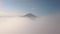 4K Aerial: Mount Agung Volcano view thru Clouds. 4K. Bali, Indonesia.