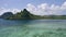 4K Aerial near snake island towards mainland - El Nido, Palawan, Philippines. Asia