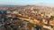 4k aerial panoramic view of city center Tbilisi, Georgia. spring time, sunrise in town