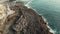 4K Aerial shot Tourist volcanic coast