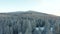 4k Aerial Stunning View Flying Over Forest Towards Snowy Hills in the Cascades