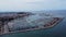 4K Aerial View city Denia, yacht port At Costa Blanca Spain 25 april 2023