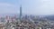 4K Aerial view of financial district in city of Taipei