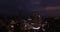 4K Aerial view of financial district at night in city of Taipei