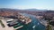 4K Aerial view of Marseille pier - Vieux Port, Saint Jean castle, and mucem in south of France