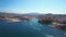 4K Aerial view of Marseille pier - Vieux Port, Saint Jean castle, and mucem in south of France