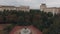 4K Aerial view of moscow state university and the park in Moscow. Drone shot of the famous structure.