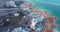 4k Aerial View to the Luxury Hotel and Dead Sea Beach