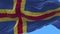 4k Aland Islands National flag wrinkles seamless wind in blue sky background.